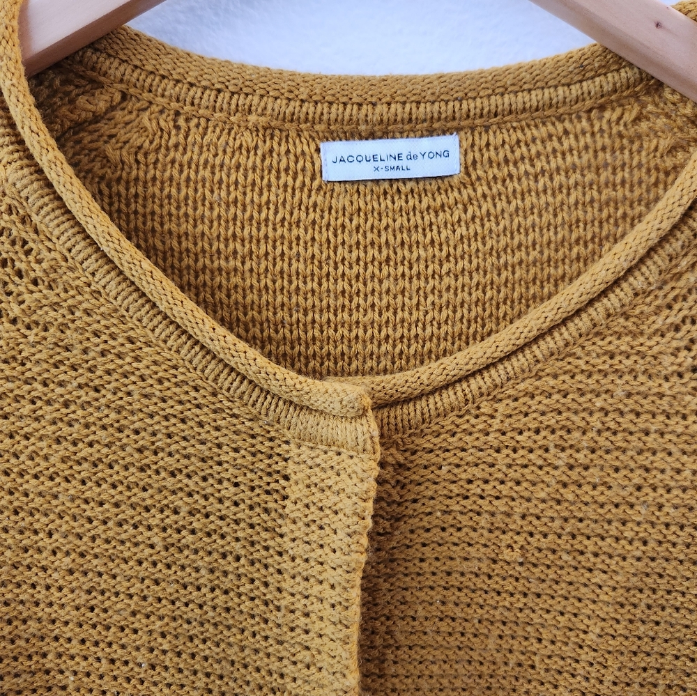 Jacqueline de Yong Women's Mustard Yellow Knit Cardigan Extra Small XS - Picture 4 of 10